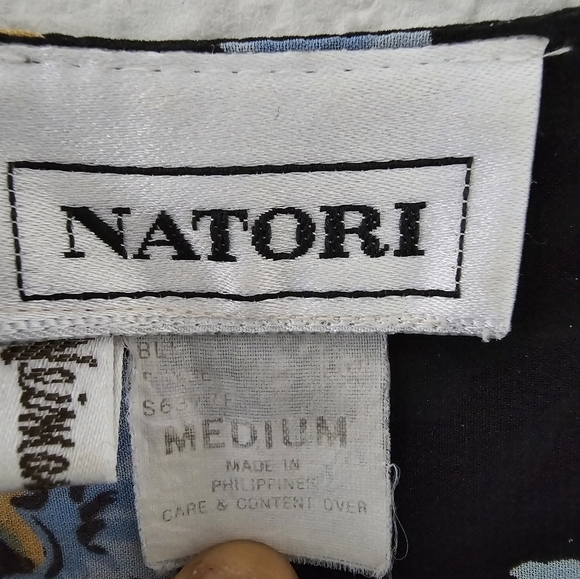 Vintage Natori Padded Blouse Women M Floral Colorful Print Lace Fairy Grunge - Picture 8 of 13